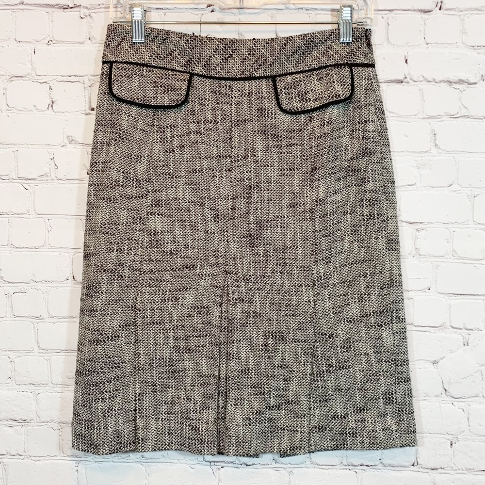 Ann Taylor Loft gray pleated pencil skirt